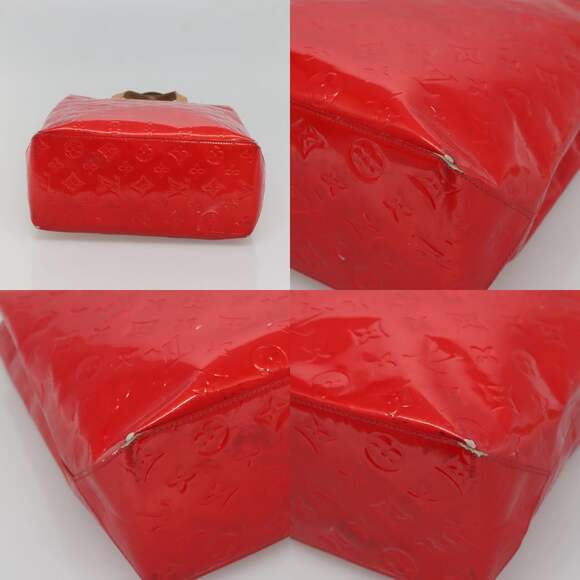 LOUIS VUITTON Monogram Vernis Reade MM Hand Bag Red Rouge M91086 - Picture 10 of 12